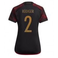 Dres Nemecko Antonio Rudiger #2 Preč pre Ženy MS 2022 Krátky Rukáv